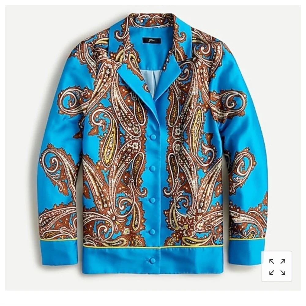 NWT! J Crew Drapey button-up shirt paisley print
